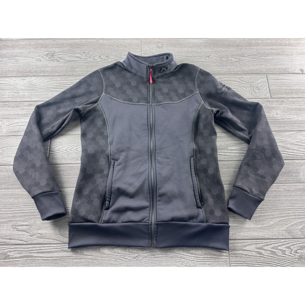 Klim Womens Gray Hexagon Pattern Full Zip Fleece Mid Layer Jacket Large